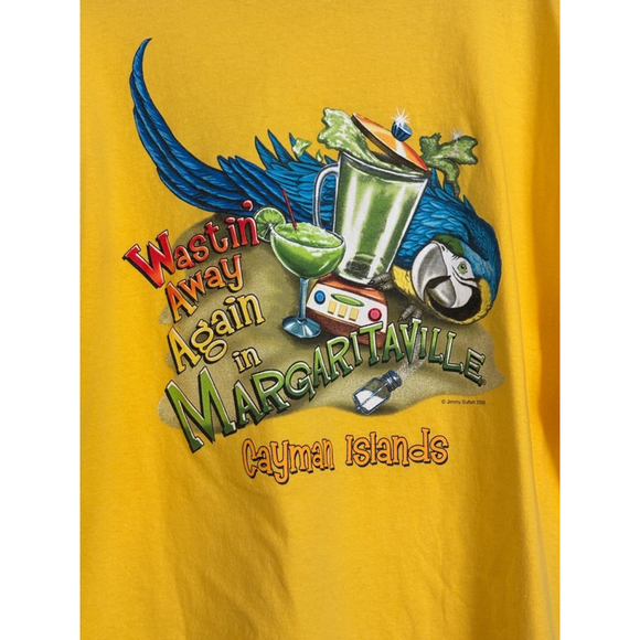 Jimmy Buffett Margaritaville Cayman Island Yellow T-Shirt 2XL - Picture 4 of 10